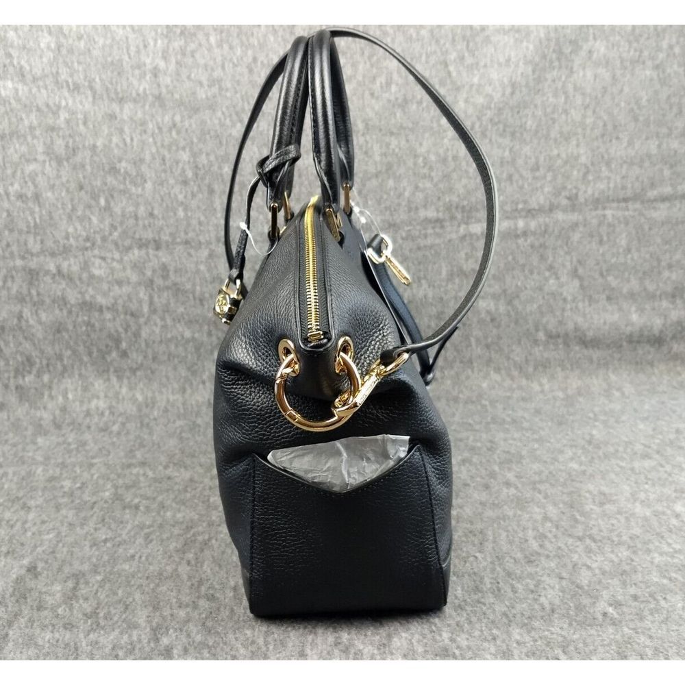 Michael Kors Leather Beckett Satchel Black Crossbody Strap MK‎ Padlock Charm NWT - Picture 9 of 16